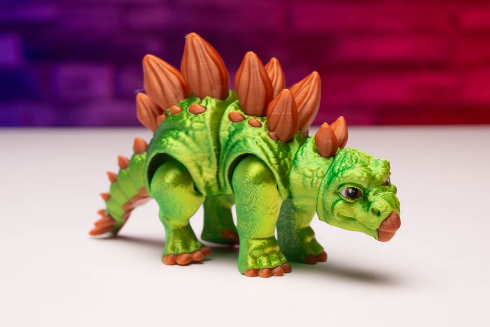 3D Print Multicolor Articulated Stegosaurus Dinosaur STL for download