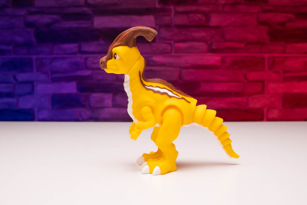 3D Print Multicolor Articulated Para Dinosaur STL for download