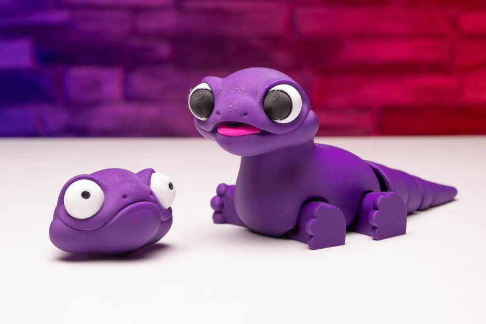 3D Print Articulated Cute Purple Lizard STL for download