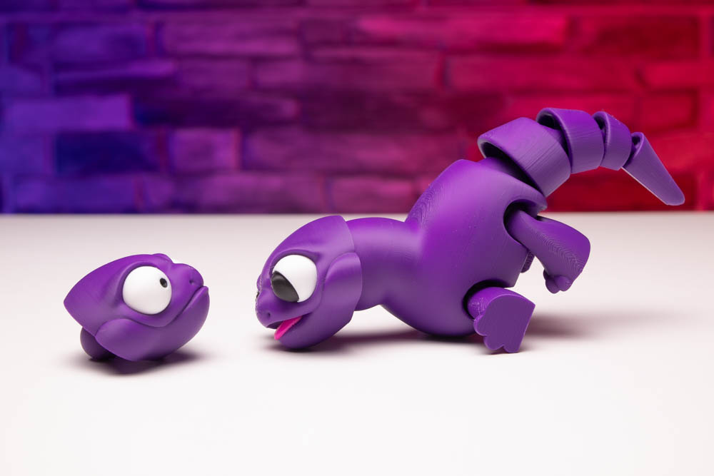 3D Print Articulated Cute Purple Dino STL for download