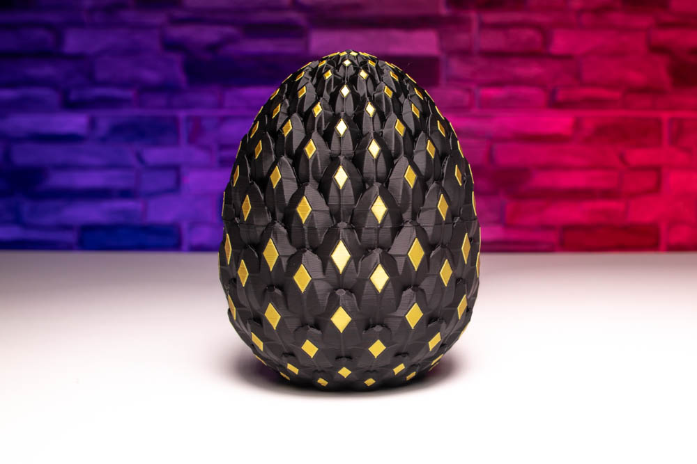 3D Print Multicolor Black Gold Dragon Egg