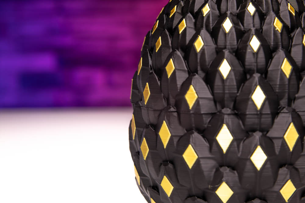 3D Print Multicolor Black Gold Dragon Egg STL for download