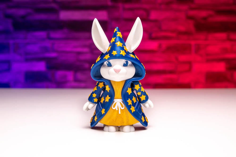 3D Print Articulated Rabbit Wizard STL for download