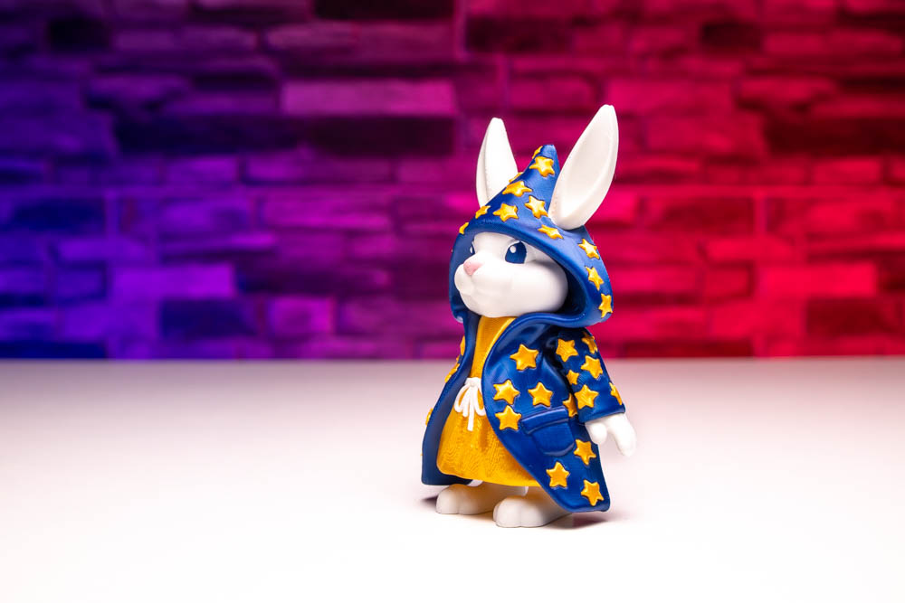 3D Print Multicolor Articulated Rabbit Wizard STL for download