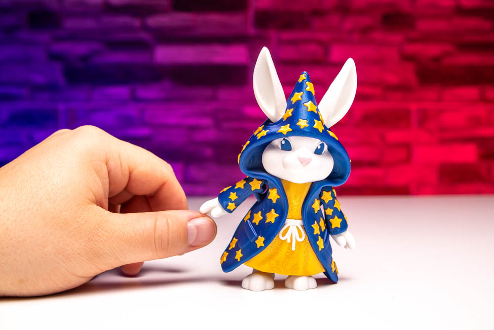 3D Print Multicolor Articulated Rabbit Wizard STL for download