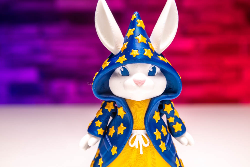 3D Print Multicolor Articulated Rabbit Wizard STL for download