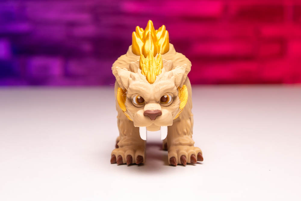 3D Print Multicolor Articulated Saber-toothed Tiger STL for download