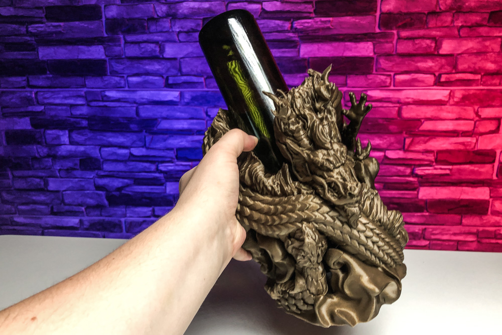 Chinese Dragon Wine Bottle Holder STL for download