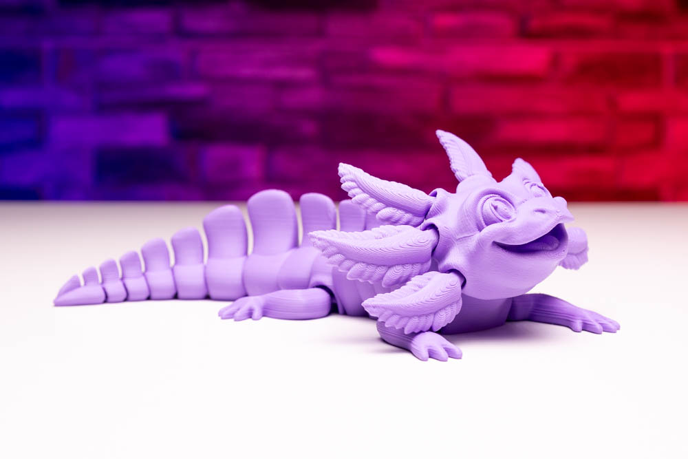 3D Print Articulated Purple Axolotl STL file for download