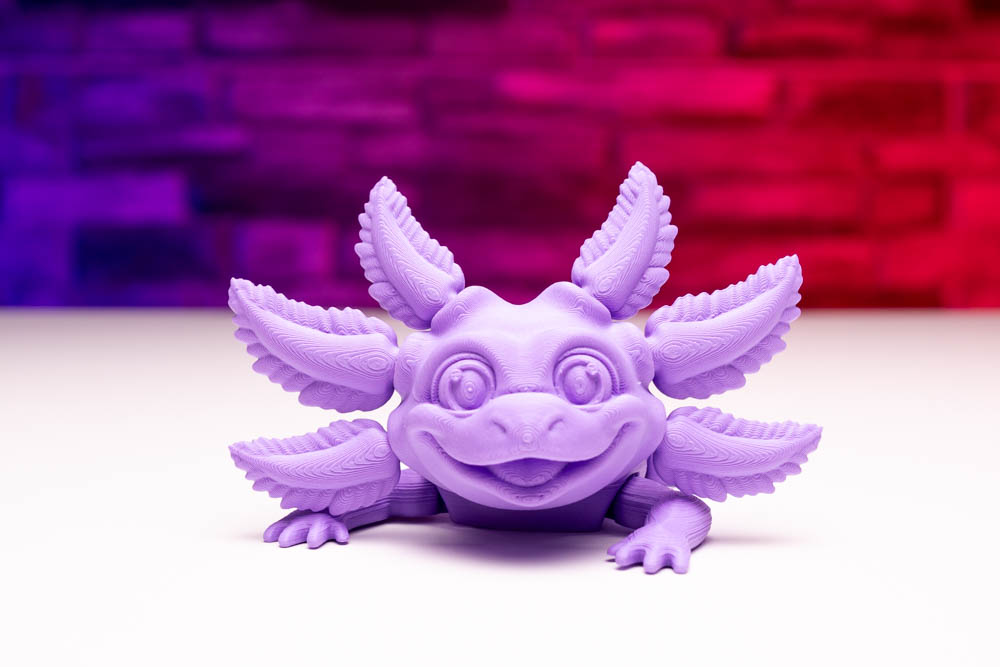 3D Print Articulated Purple Axolotl STL for download