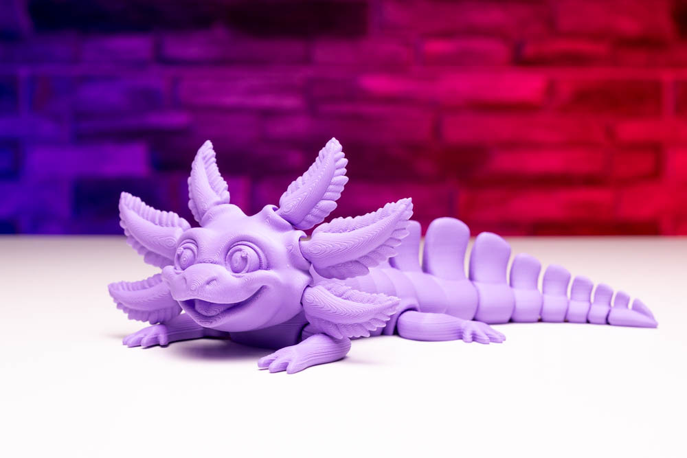 3D Print Articulated Purple Axolotl STL for download