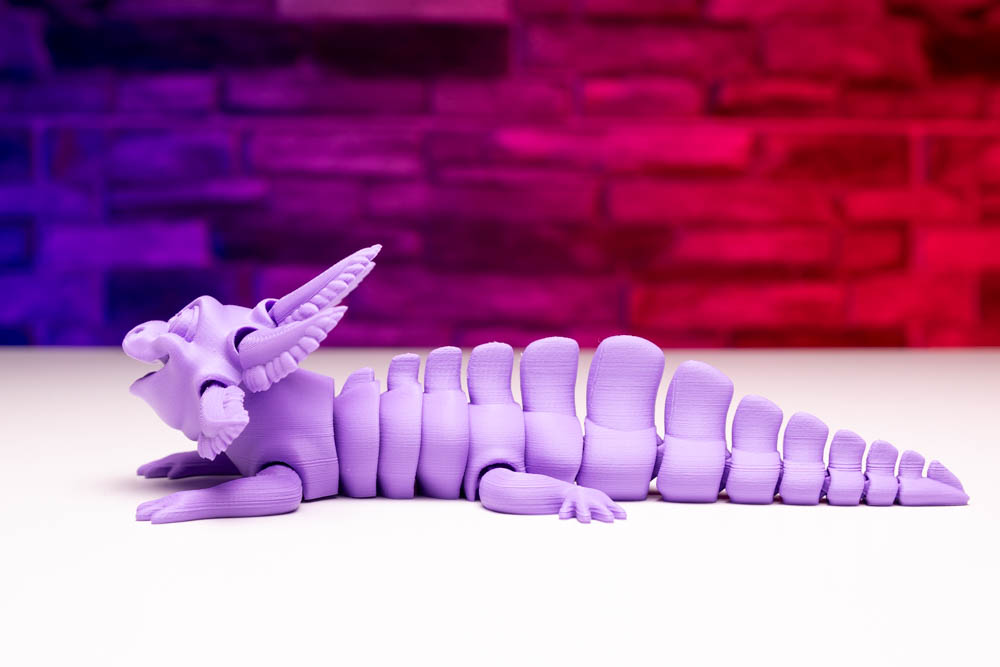 3D Print Articulated Purple Axolotl STL for download