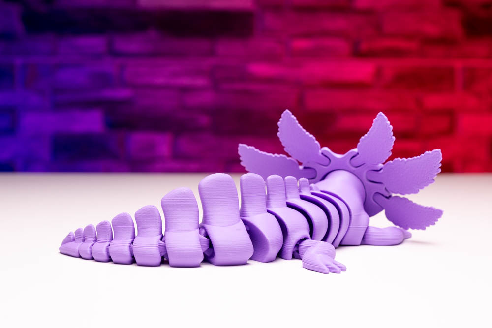 3D Print Articulated Purple Axolotl STL for download