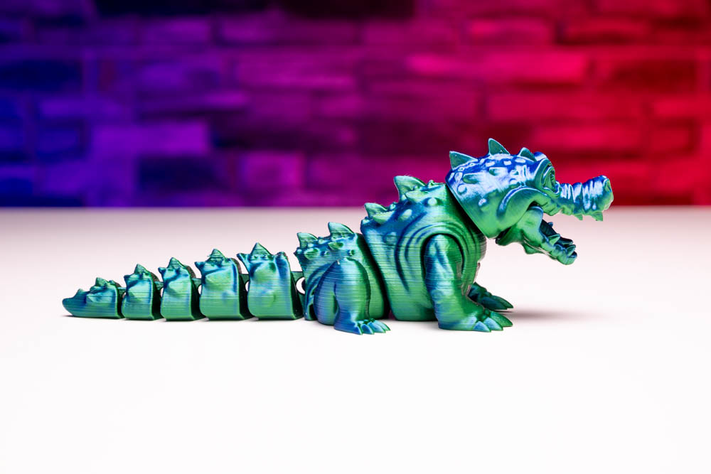 3D Printed Articulated Small Crocodile