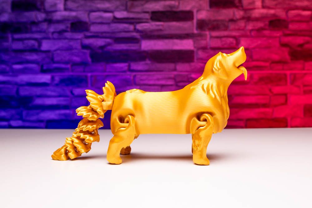 3D Printed Articulated Dog Golden Retriever