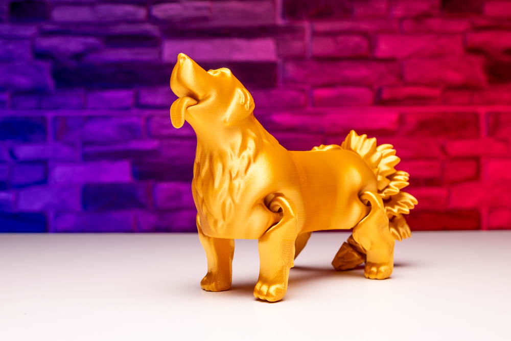 3D Printed Articulated Dog Golden Retriever