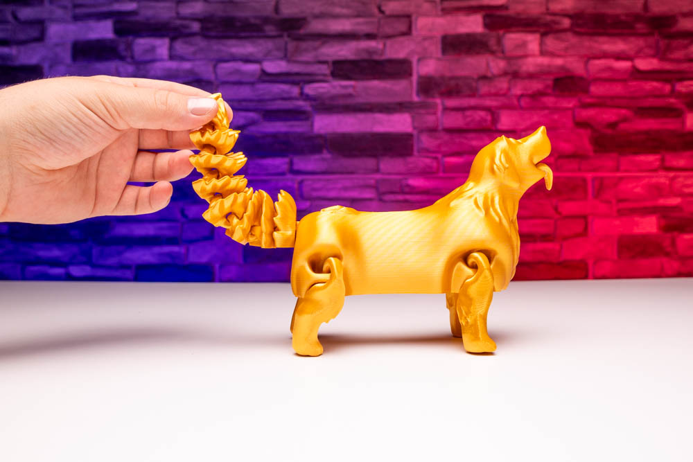 3D Print Articulated Golden Retriever STL for download