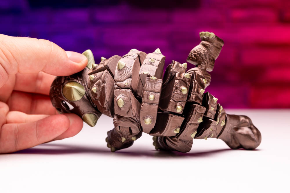 3D Print Articulated Multicolor Ankylosaurus STL for download