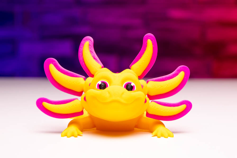 3D Print Articulated Axolotl Banana Split STL for download