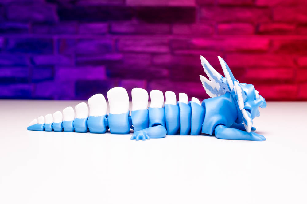 3D Print Articulated Axolotl Sky Blue STL for download