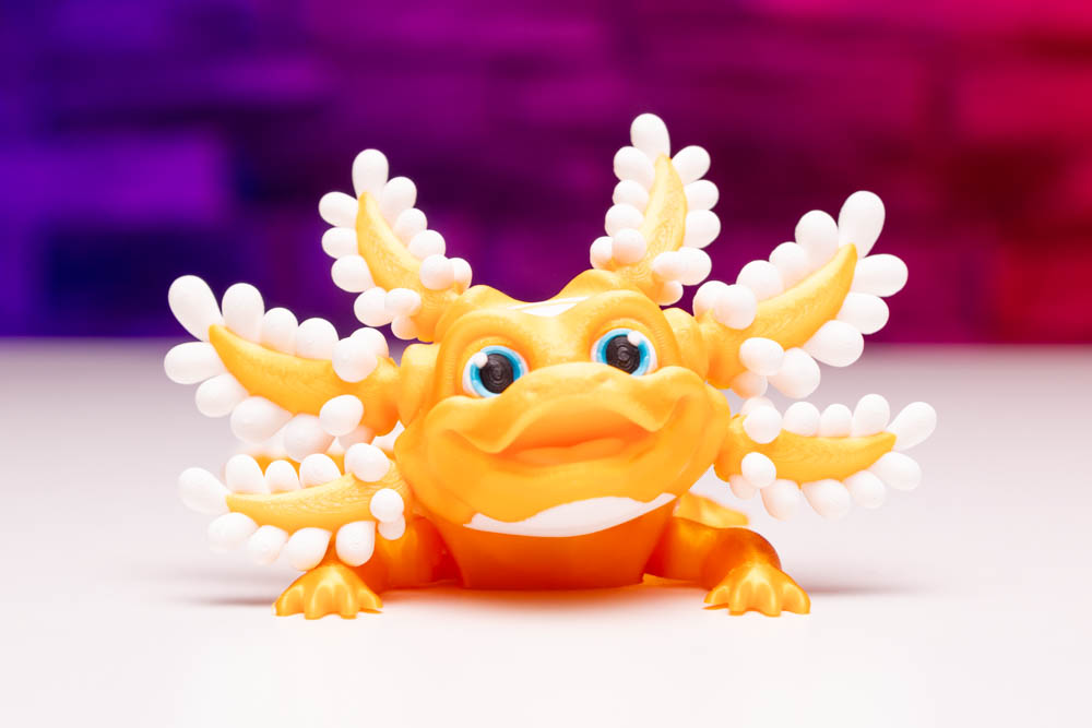 3D Print Articulated Axolotl Fancy Gold STL for download