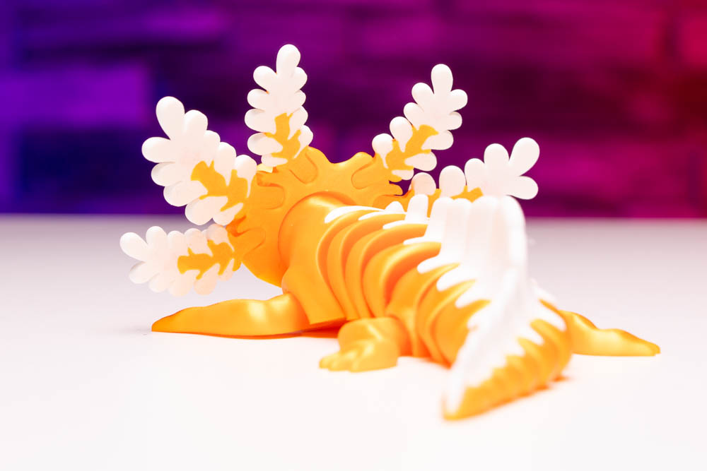 3D Print Articulated Axolotl Fancy Gold STL for download