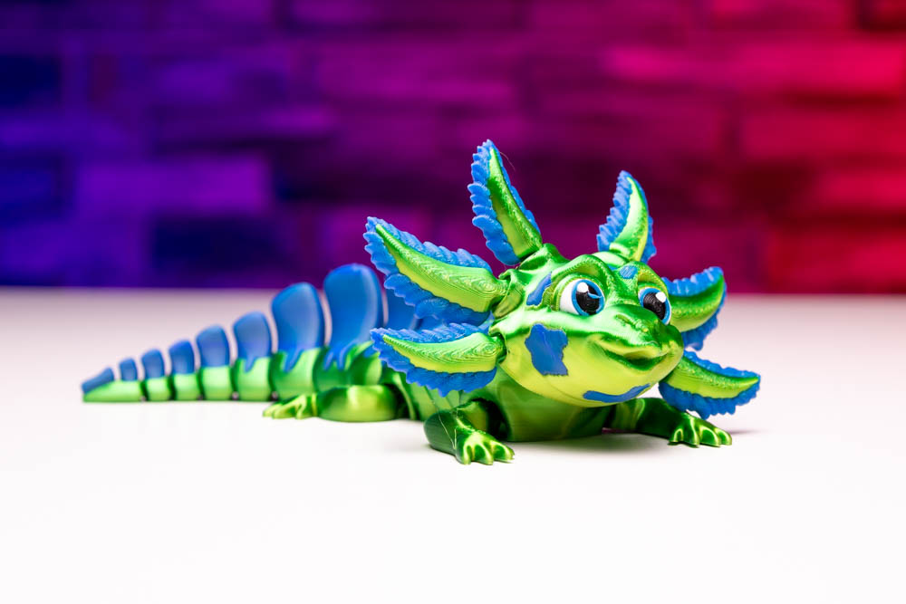 3D Print Articulated Axolotl Blue 