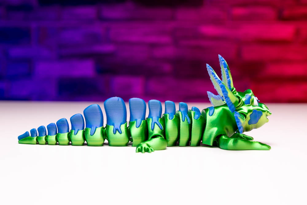 3D Print Articulated Axolotl Blue & Green STL for download