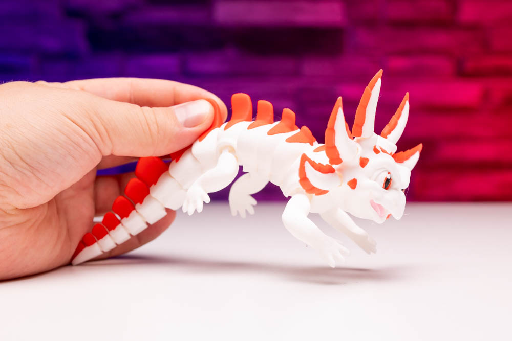 3D Print Articulated Axolotl Crimson Sparkle STL for download