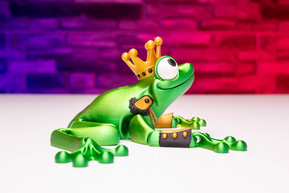 3D Print Articulated Multicolor Frog Prince STL for download