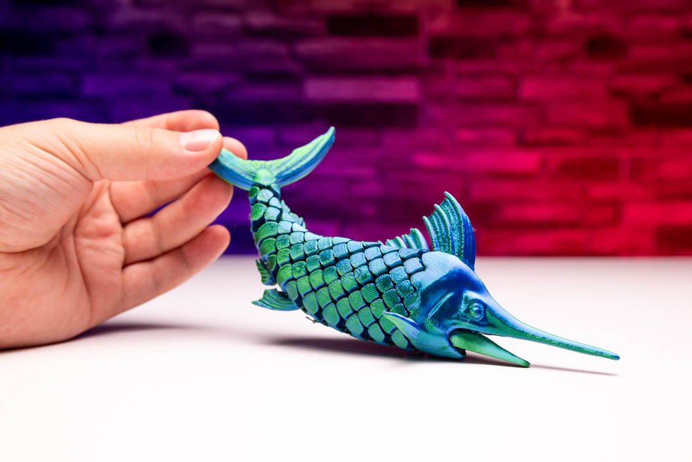 3D Print Articulated swordfish STL for download