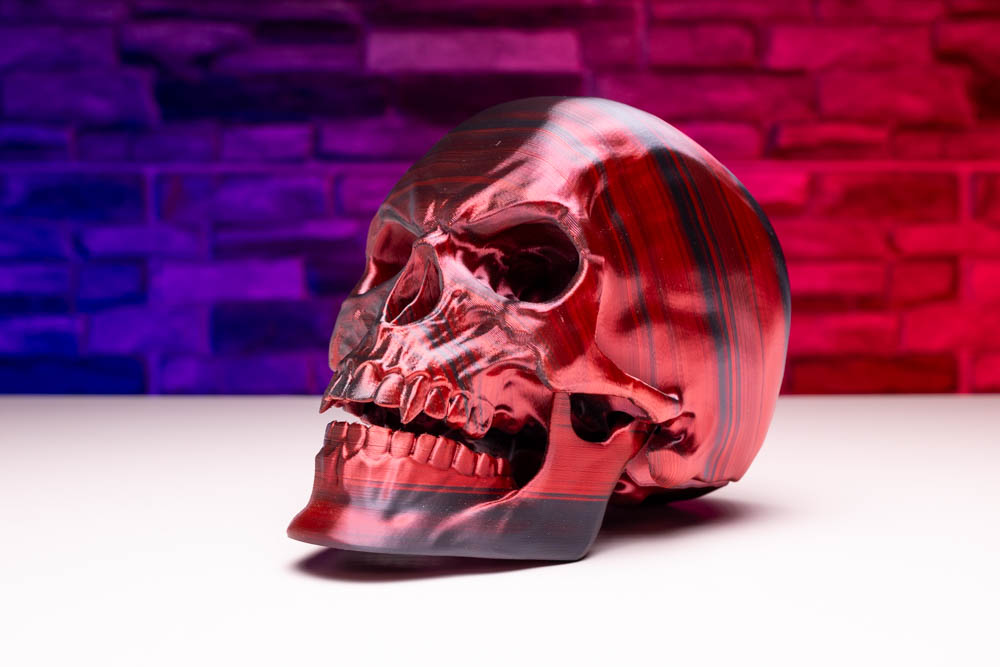 3D Print Black and Red Gothic Skull