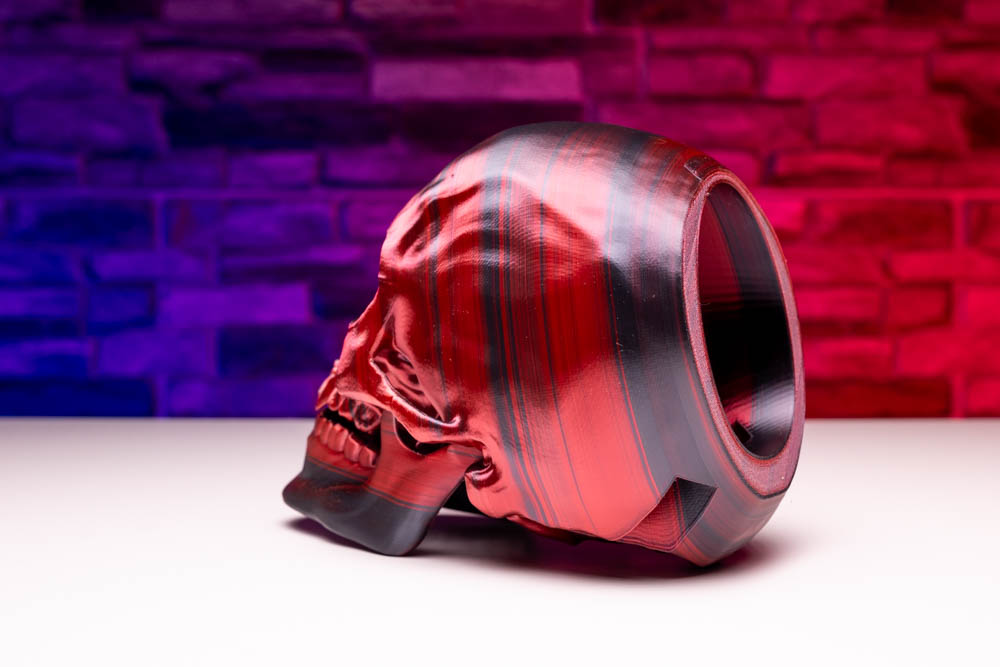 3D Print Black and Red Gothic Skull STL for download