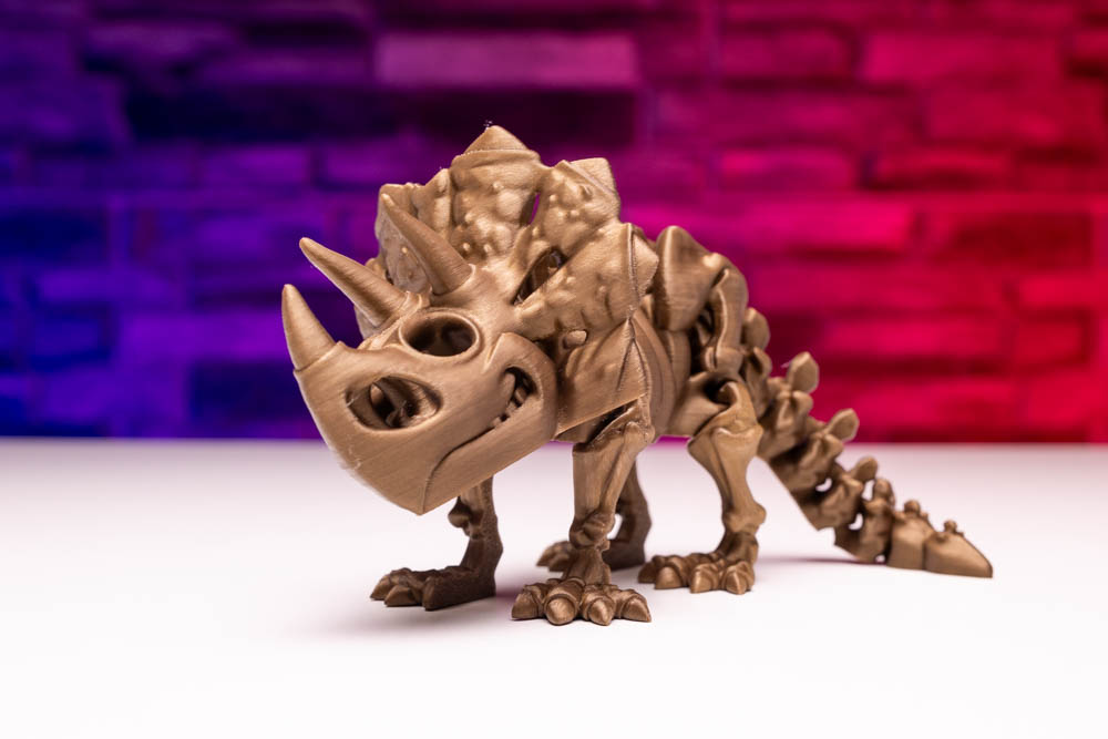 3D Print Articulated Prehistoric Triceratops Skeleton