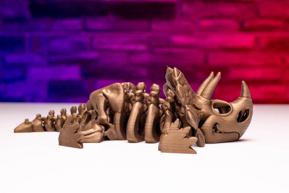 3D Print Articulated Prehistoric Triceratops Skeleton STL for download