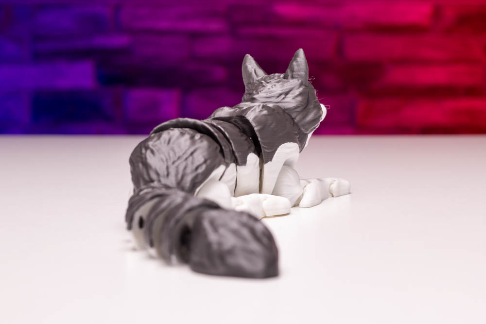 3D Print Articulated Multicolor Gray Wolf STL for download