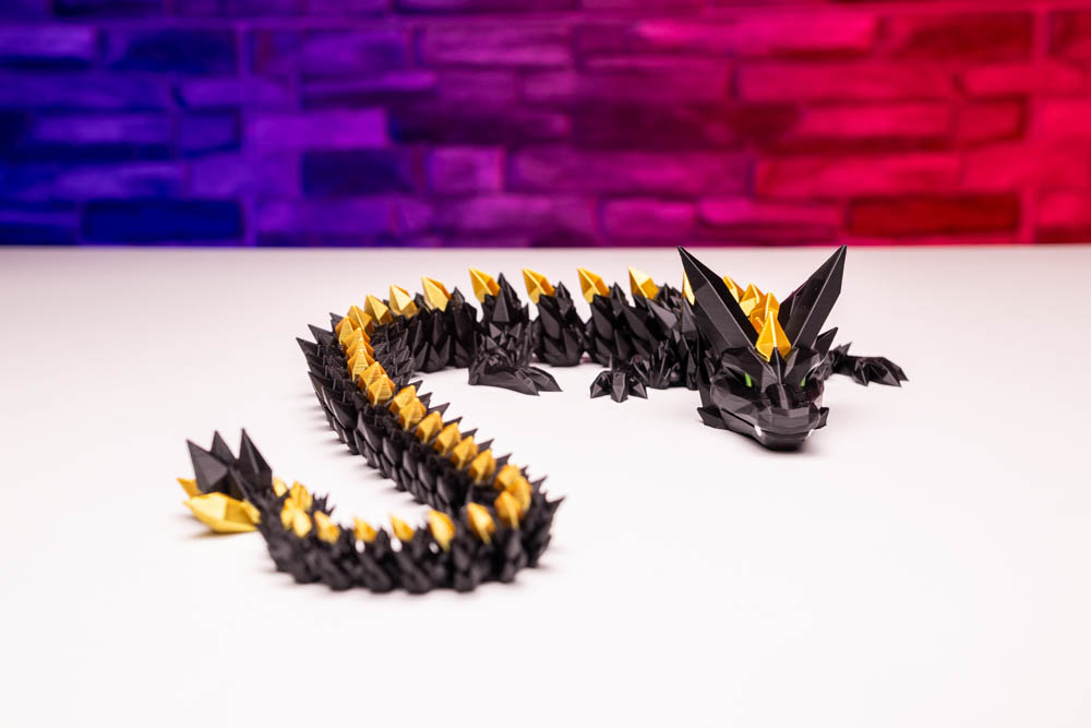 3D Print Black Gold Crystal Dragon STL for download