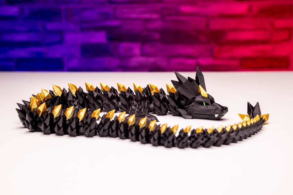 3D Print Black Gold Crystal Dragon STL for download