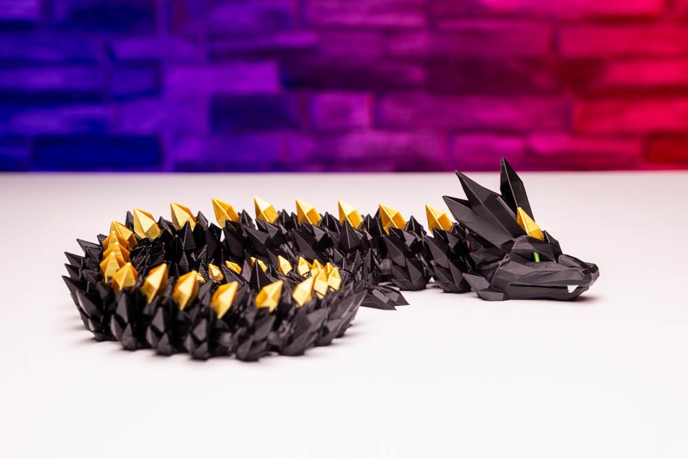 3D Print Black Gold Crystal Dragon STL for download