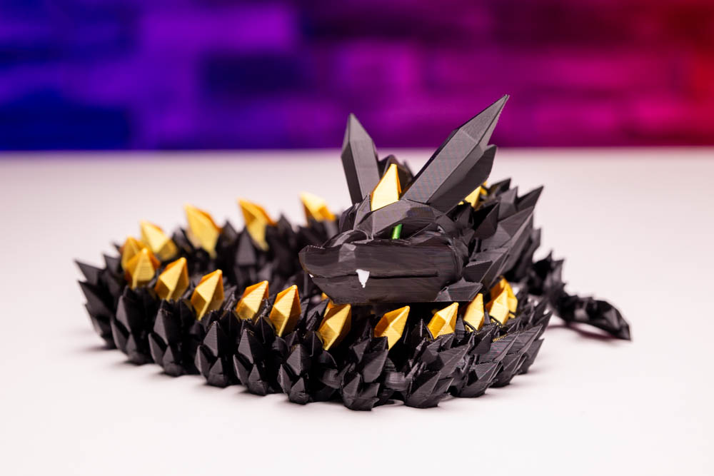 3D Print Black Gold Crystal Dragon STL for download