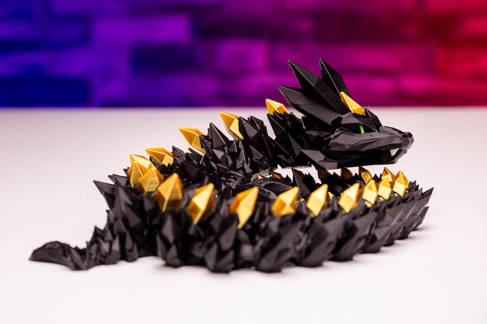 3D Print Black Gold Crystal Dragon STL for download