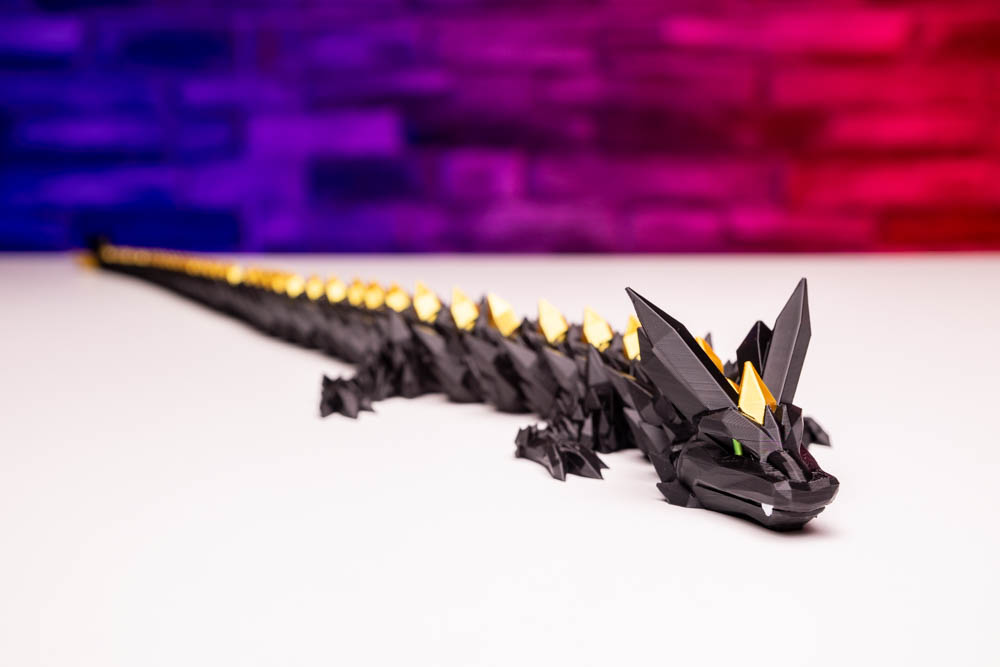 3D Print Black Gold Crystal Dragon STL for download