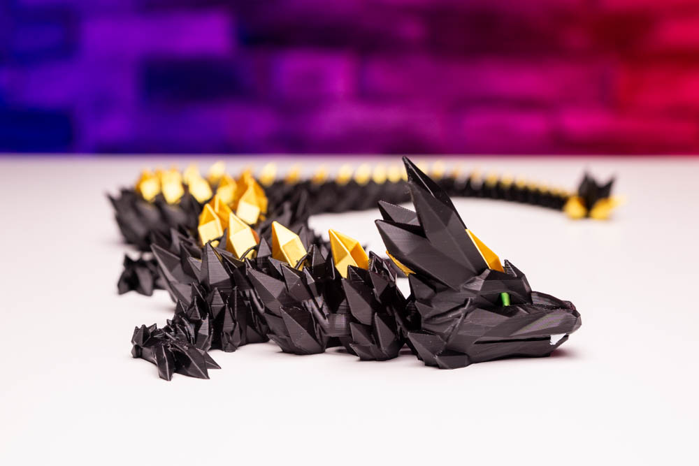 3D Print Black Gold Crystal Dragon STL for download