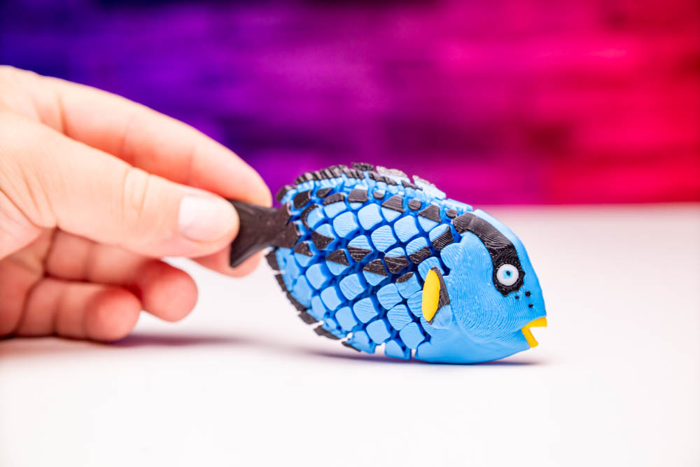 3D Print Articulated Dory Fish Blue Tang STL for download