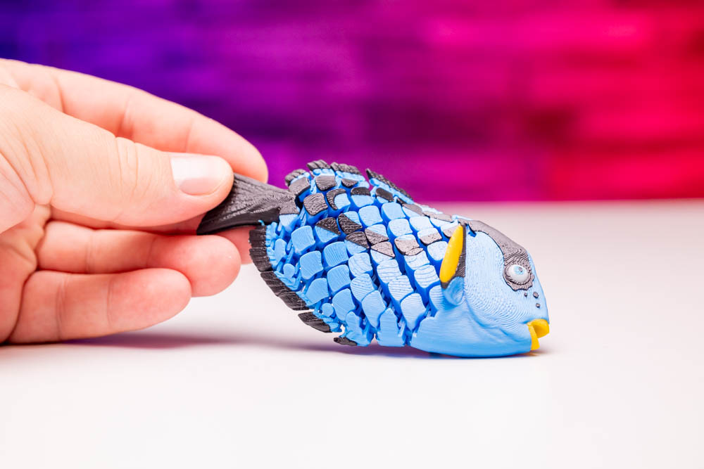 3D Print Blue Tang Articulated Dory Fish STL for download