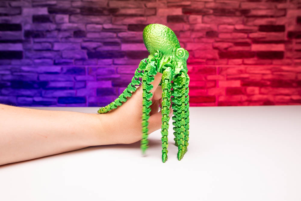 3D Print Green Articulated Octopus STL for download