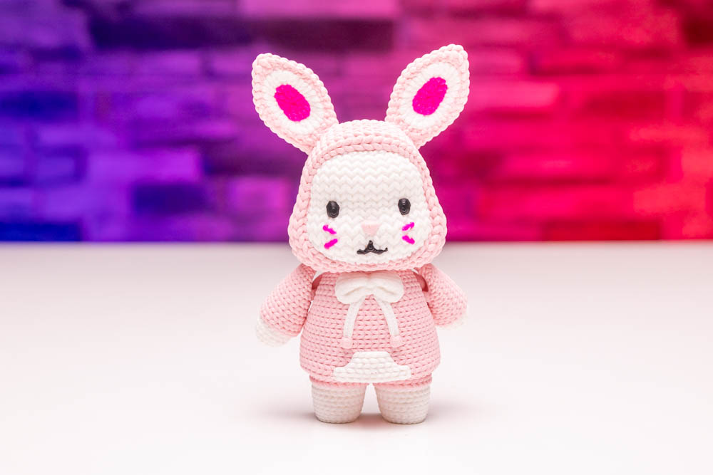 3D Print Crocheted Bunny with Hoodie STL for download