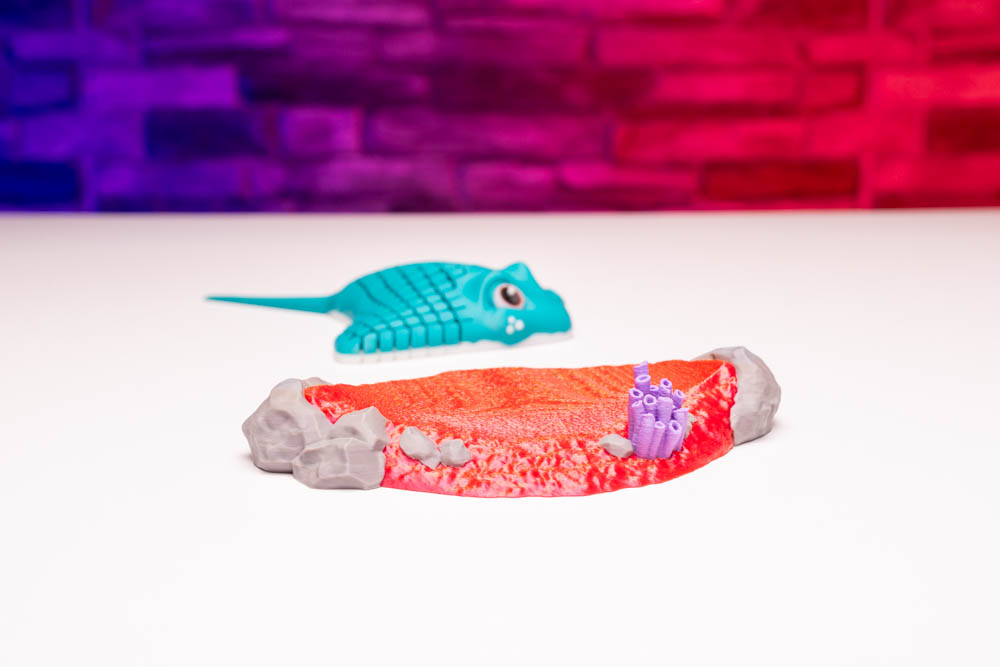 3D Print King Articulated Multicolor Ray Fish with Coral Pedestal STL for download