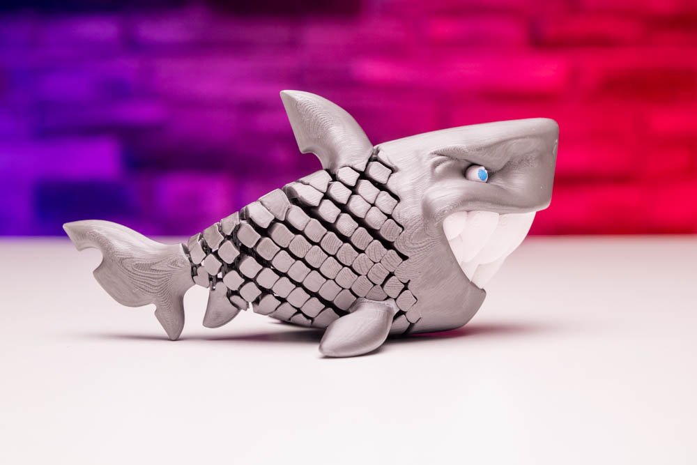 3D Print King Multicolor Articulated Shark Fish STL for download