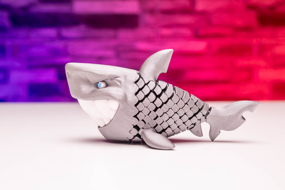 3D Print King Multicolor Articulated Shark Fish STL for download